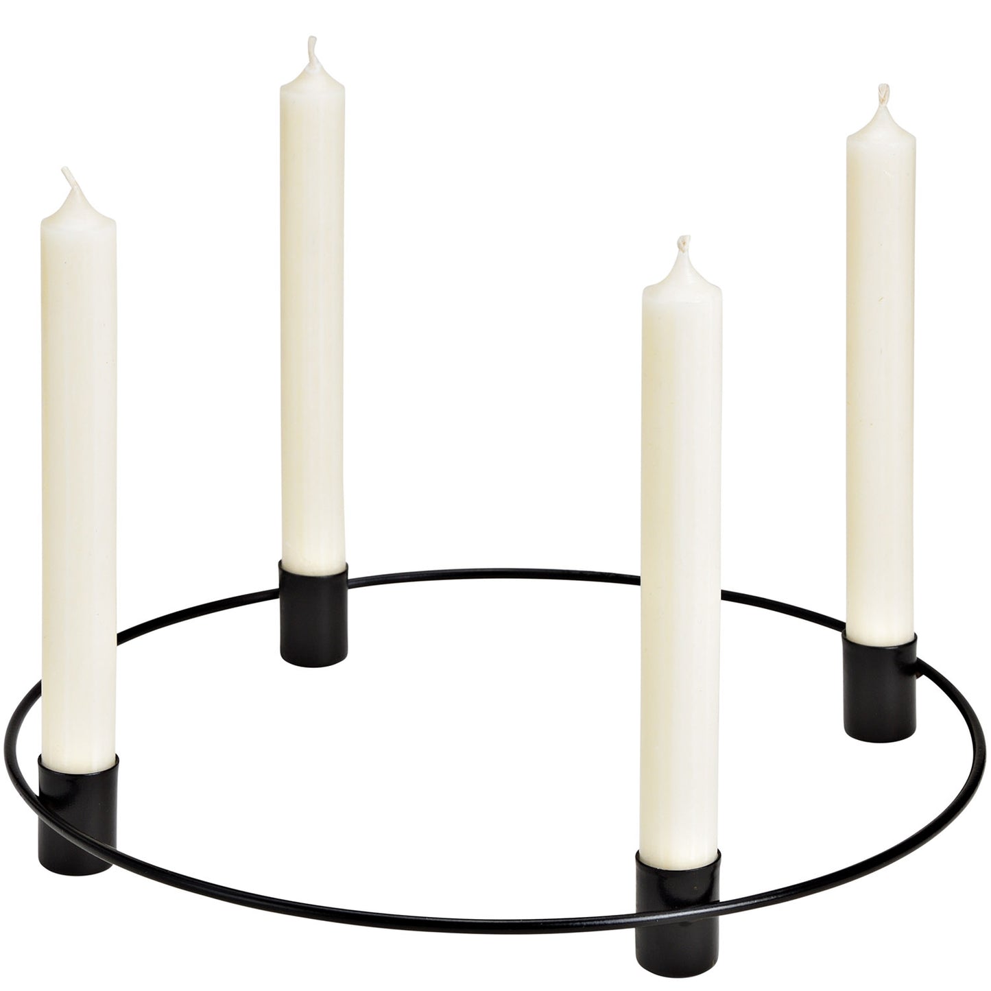 Runder Kerzenhalter aus Metall, Ø 30 x H 3 cm, schwarz
