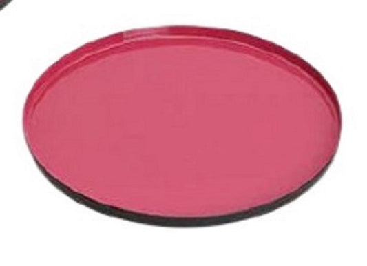 Tablett aus Metall, Ø 23 x H 1 cm, rosa / schwarz