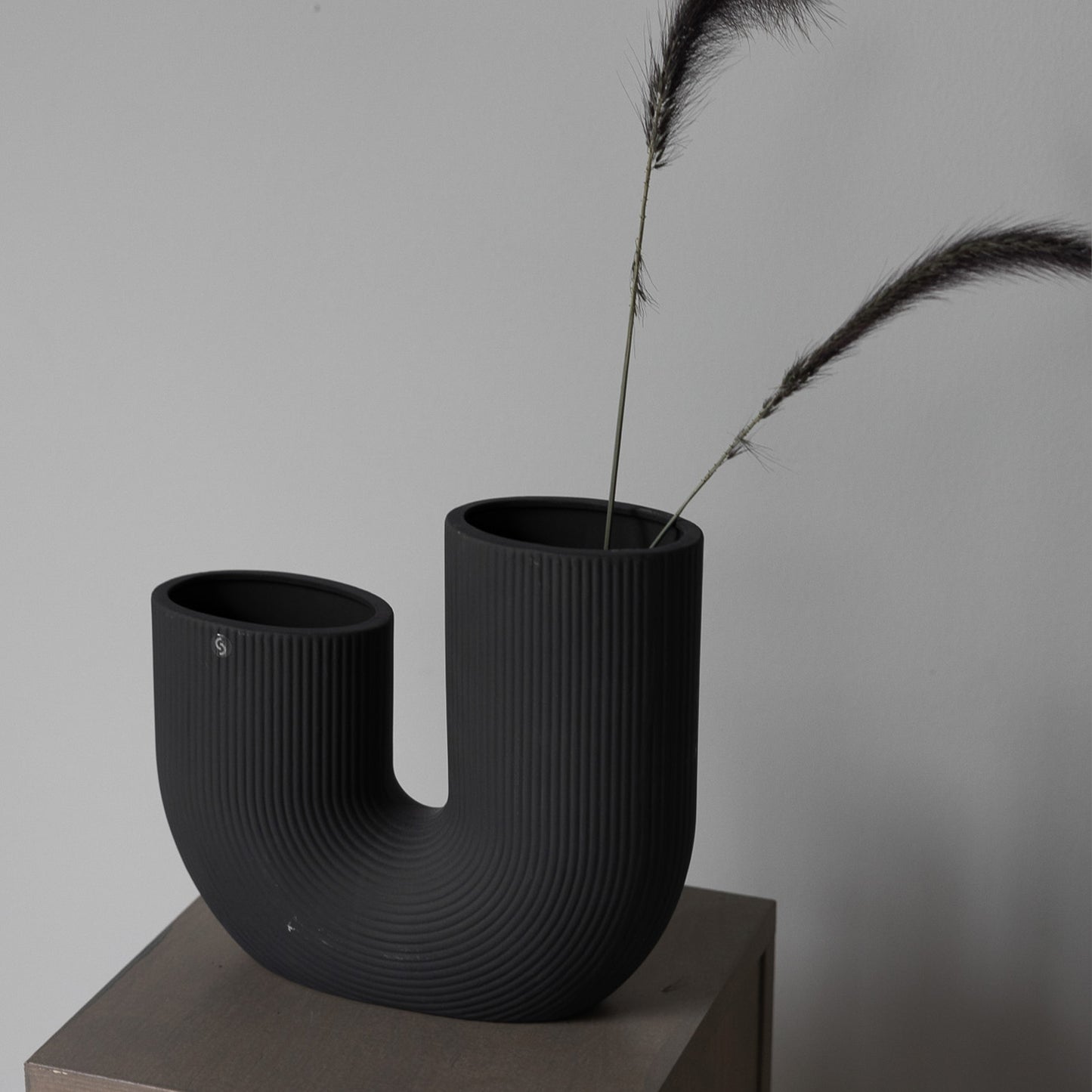 Stravalla Vase, Keramik, BxHxT, H 32 cm, dunkelgrau