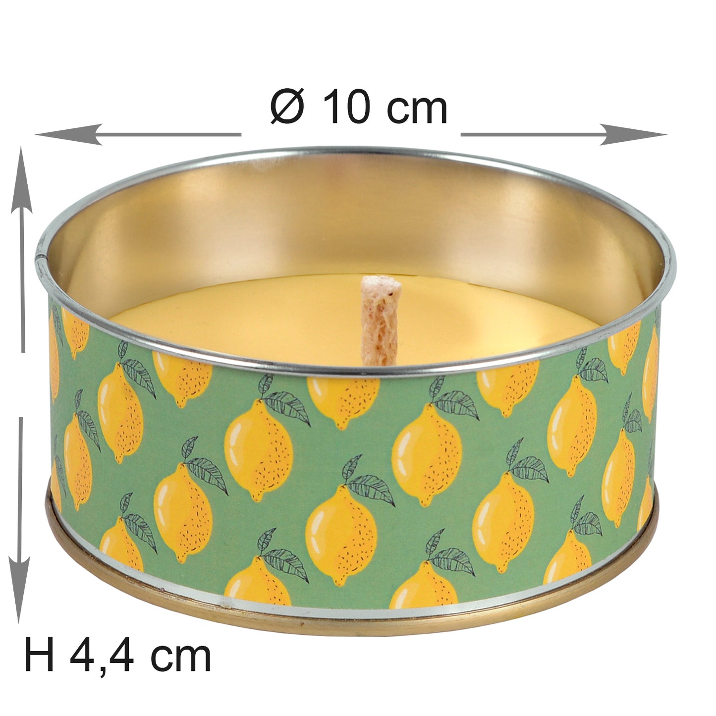 Set 3x Citronella Cup "Lemon", Ø 10 x H 4,4 cm, gelb + 3 Halter
