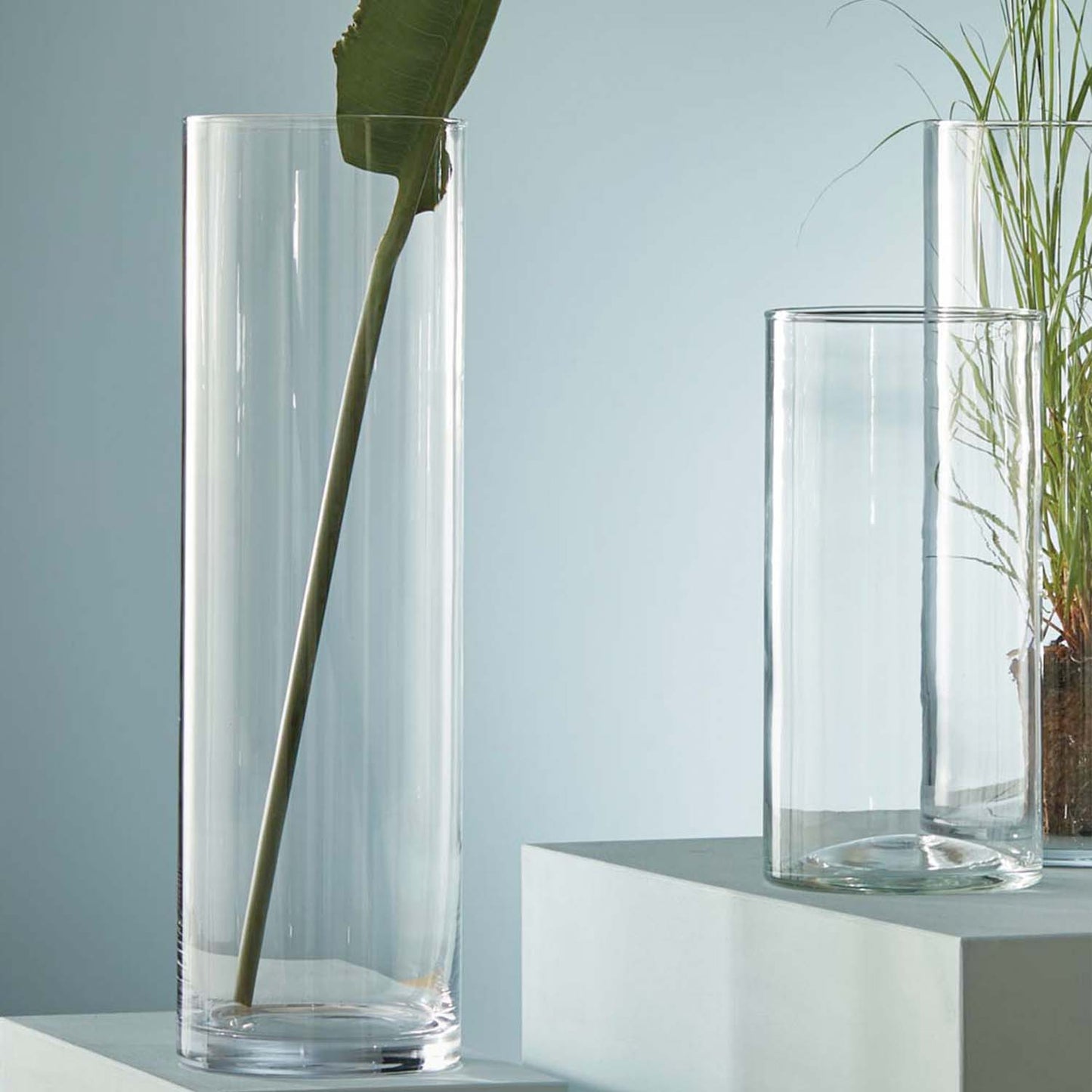 3er Set, Lotta Zylinder Vase, Glas, drei Größen
