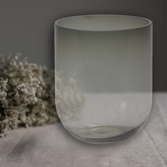 Windlichtglas "Hanami",  Ø 12cm x H 14cm, rauchgrau