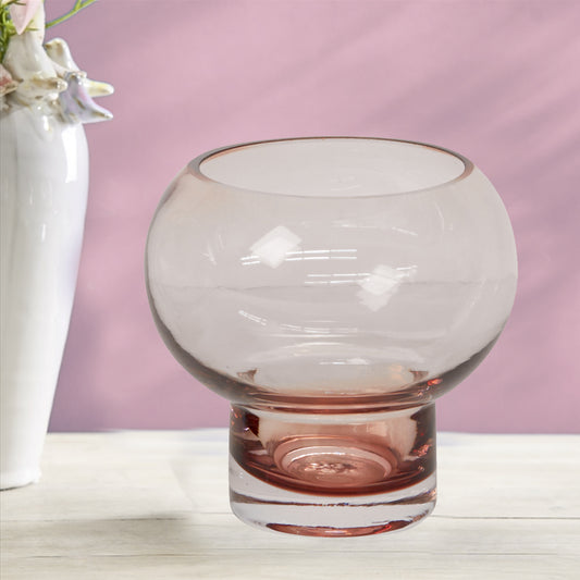 Windlichtglas "Lou", Ø 12 x H 11,5 cm, rosè