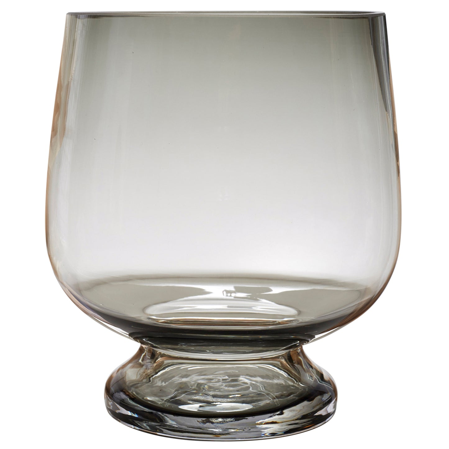 Windlichtglas "Hanami" mit Fuß, Ø 18 x H 20cm, rauchgrau