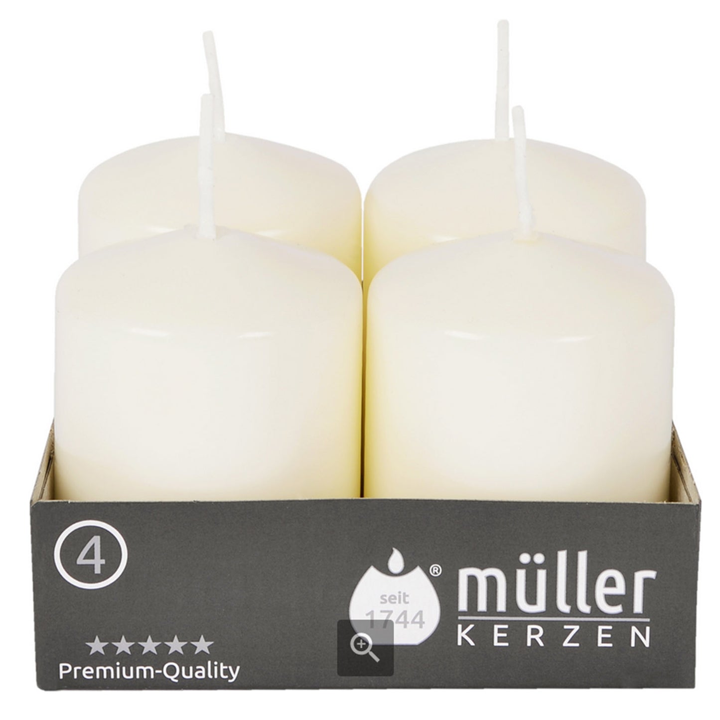 Müller Stumpenkerzen 4 Stk., 6,2 x 4,8 cm, vanille