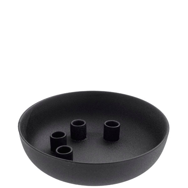 Kvistbro Kerzenhalter, Ø 26 x H 7 cm, für 4 Kerzen, schwarz