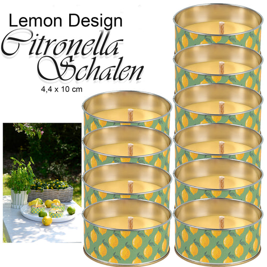 10er Set Citronella Cup Lemon, 44/100 mm, gelb