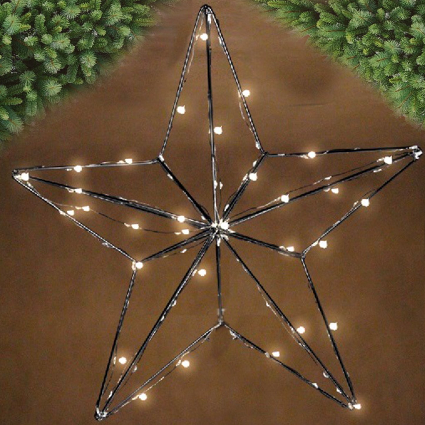 LED 3D Silhouette "Stern", B x H = 45 x 45 cm, silber
