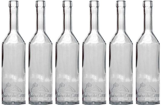 6er Set Glasflaschen, Weinflaschen, 32 cm x Ø 7 cm, klar
