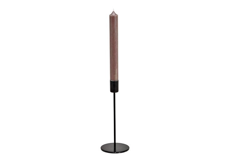 Kerzenhalter aus Metall, schwarz, (B/H/T) 8x18x8cm