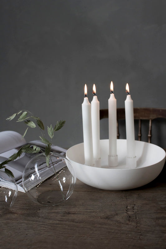 Kvistbro Kerzenhalter, Ø 26 x H 7 cm, für 4 Kerzen, weiß