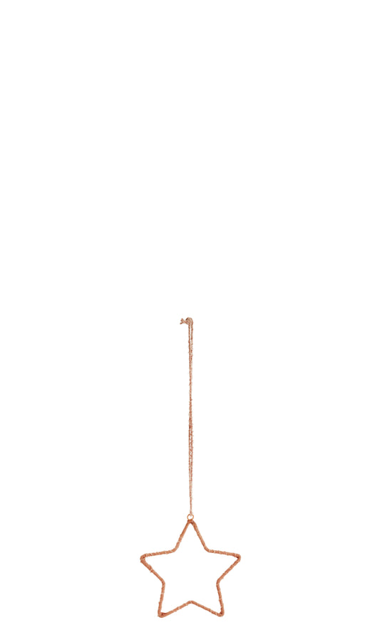 Anhänger "Baumwollstern", 15,5 cm, altrosa (S)