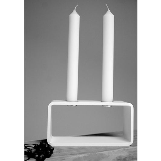 Kerzenhalter "2glow", 16 x 6 x 8 cm, weiß