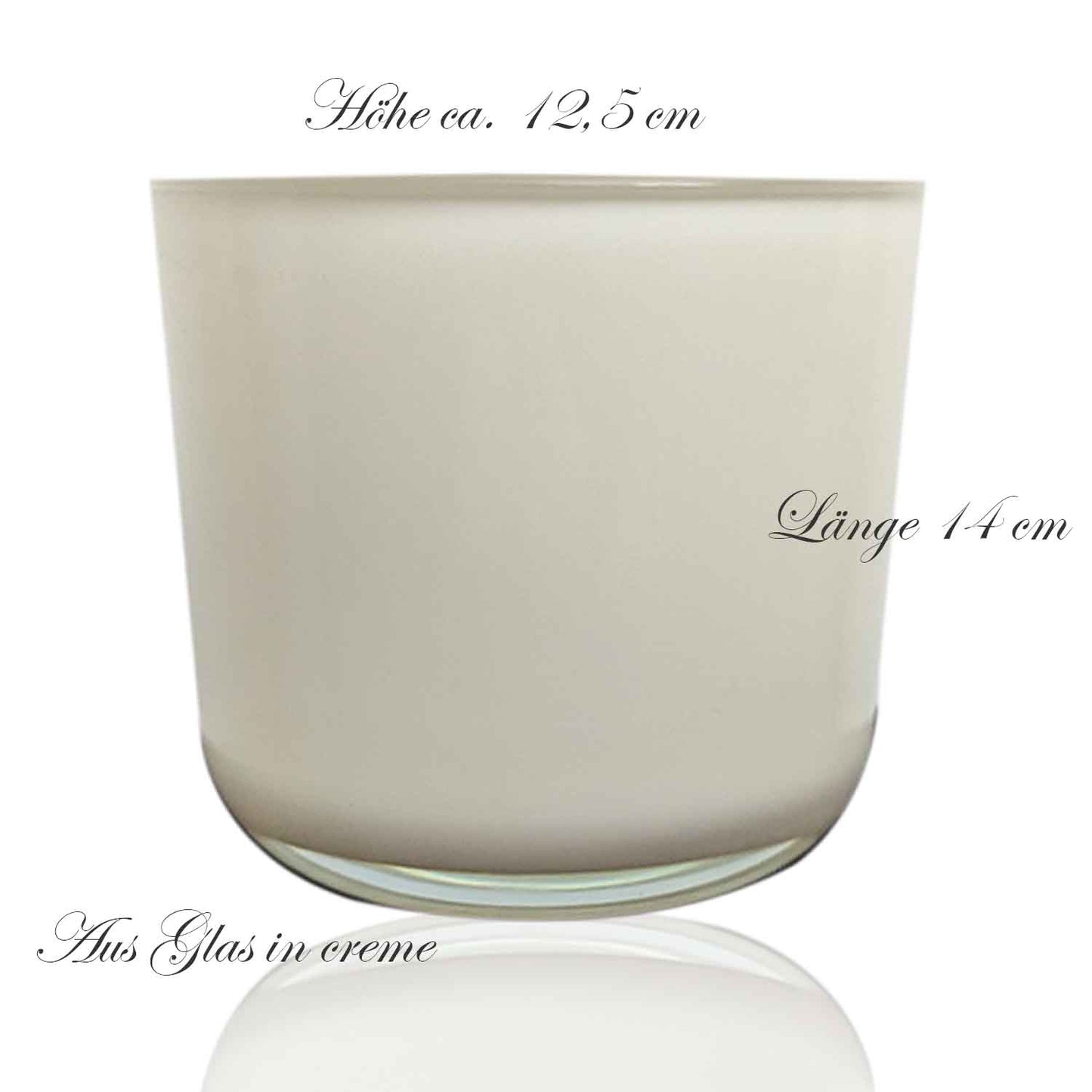 Cooper Kerzenglas, Windlichtglas, HxB 12,5 x 14 cm, creme