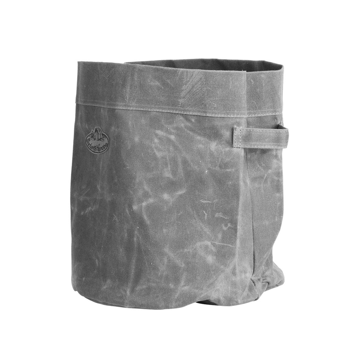 Aufbewahrungskorb aus gewachstem Segeltuch, Ø 29 x H 33 cm, grau