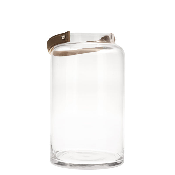 Windlicht / Vase "Hultsbruk" M, Glas, Ø 15 x H 26 cm, klar/braun