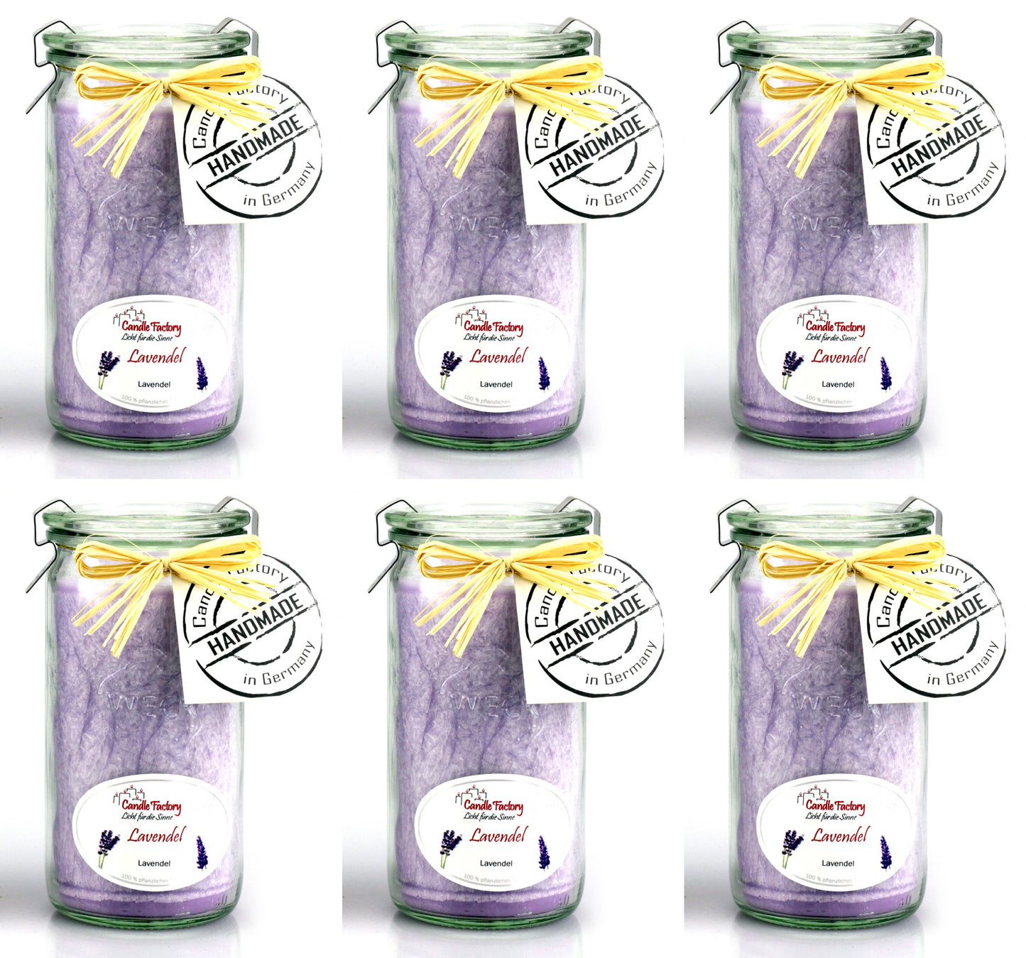 6er Set Mini-Jumbo "Lavendel", Stearin, lila