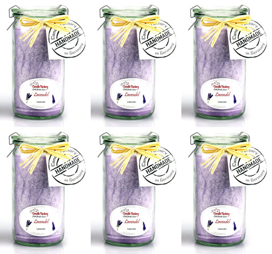 6er Set Mini-Jumbo "Lavendel", Stearin, lila