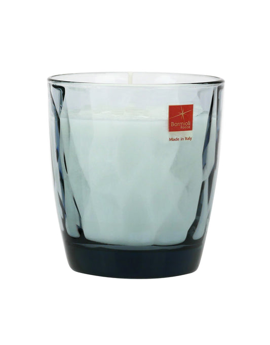 Diamond Candle "Lebenslust", Alpenkräuter. Glas smoke-blue