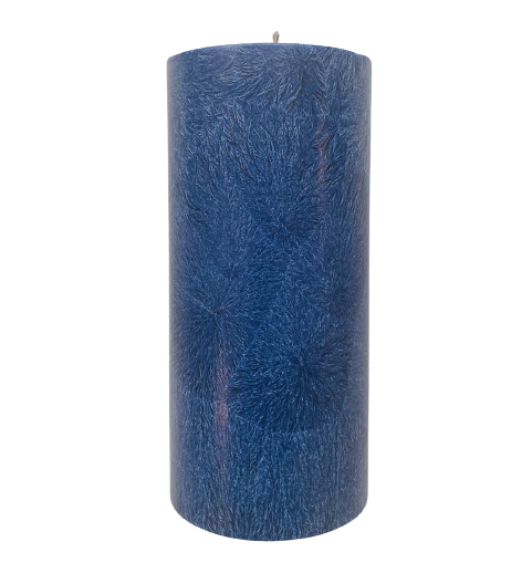 Stearin-Stumpenkerze, 13,5 x 6,4 cm, Dunkelblau durchgefärbt