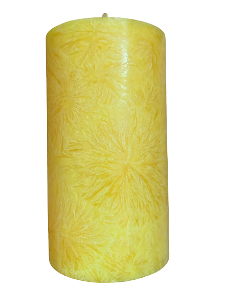 Stearin-Stumpenkerze, 9 x 5 cm, Gelb durchgefärbt