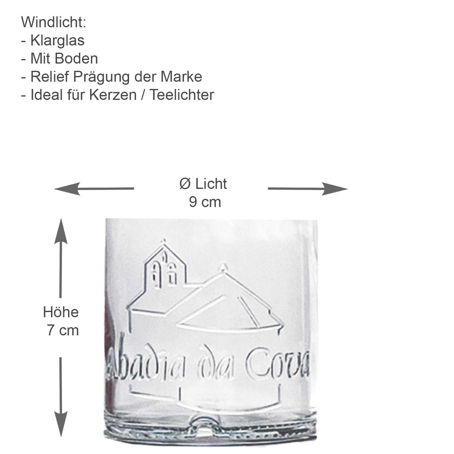 Windlicht, Teelichtglas "Bodega" , Glas, Ø 7 x H 7 cm,  transparent