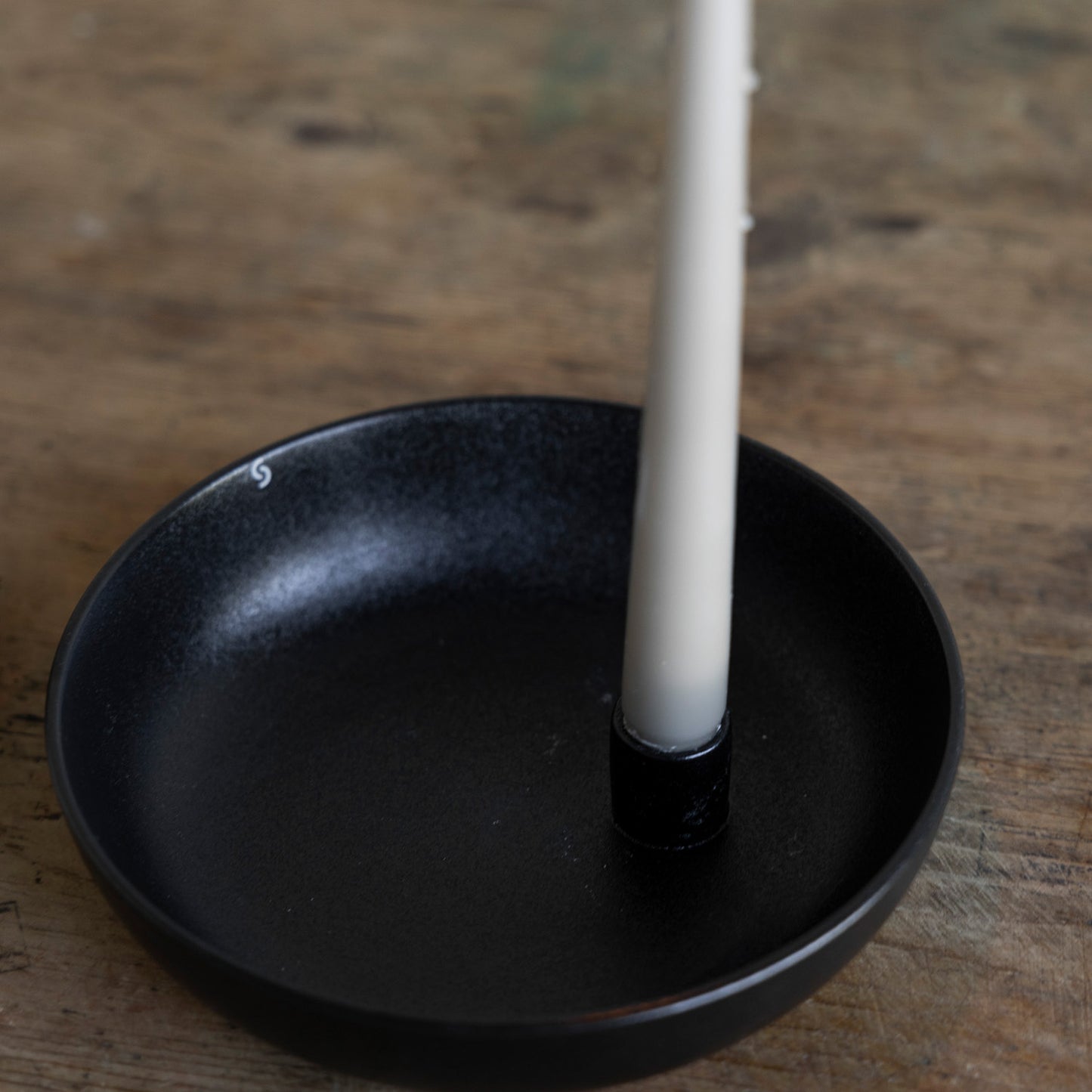 Lidatorp L Kerzenhalter, schwarz, Keramik, BxH 21 x 5 cm