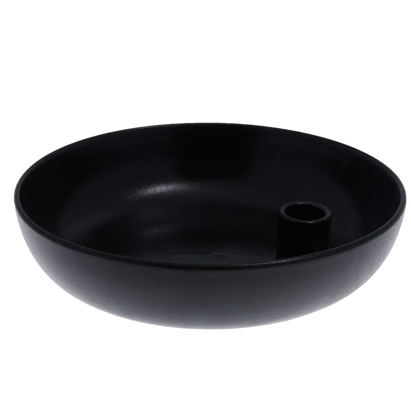 Lidatorp L Kerzenhalter, schwarz, Keramik, BxH 21 x 5 cm