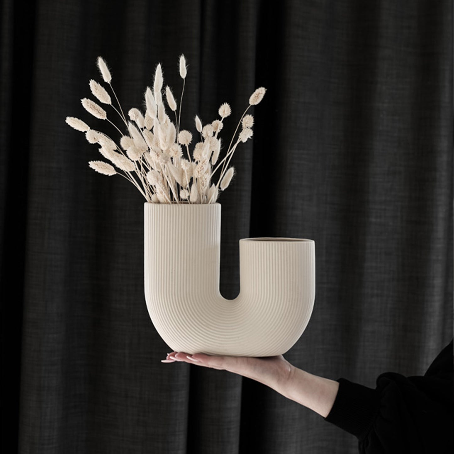 Stravalla Vase, Keramik, BxHxT, H 27 cm, weiss