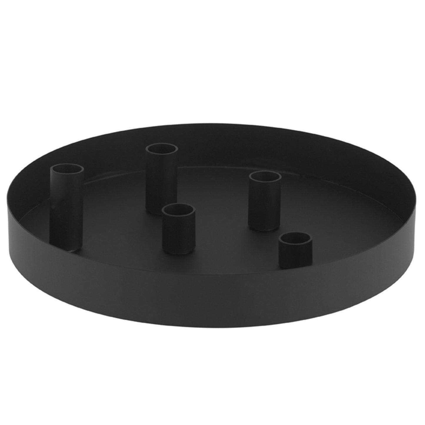 Kerzenhalter "Sund" Rund mit 5 Magneten, Metall, Ø 31 x H 4cm, schwarz