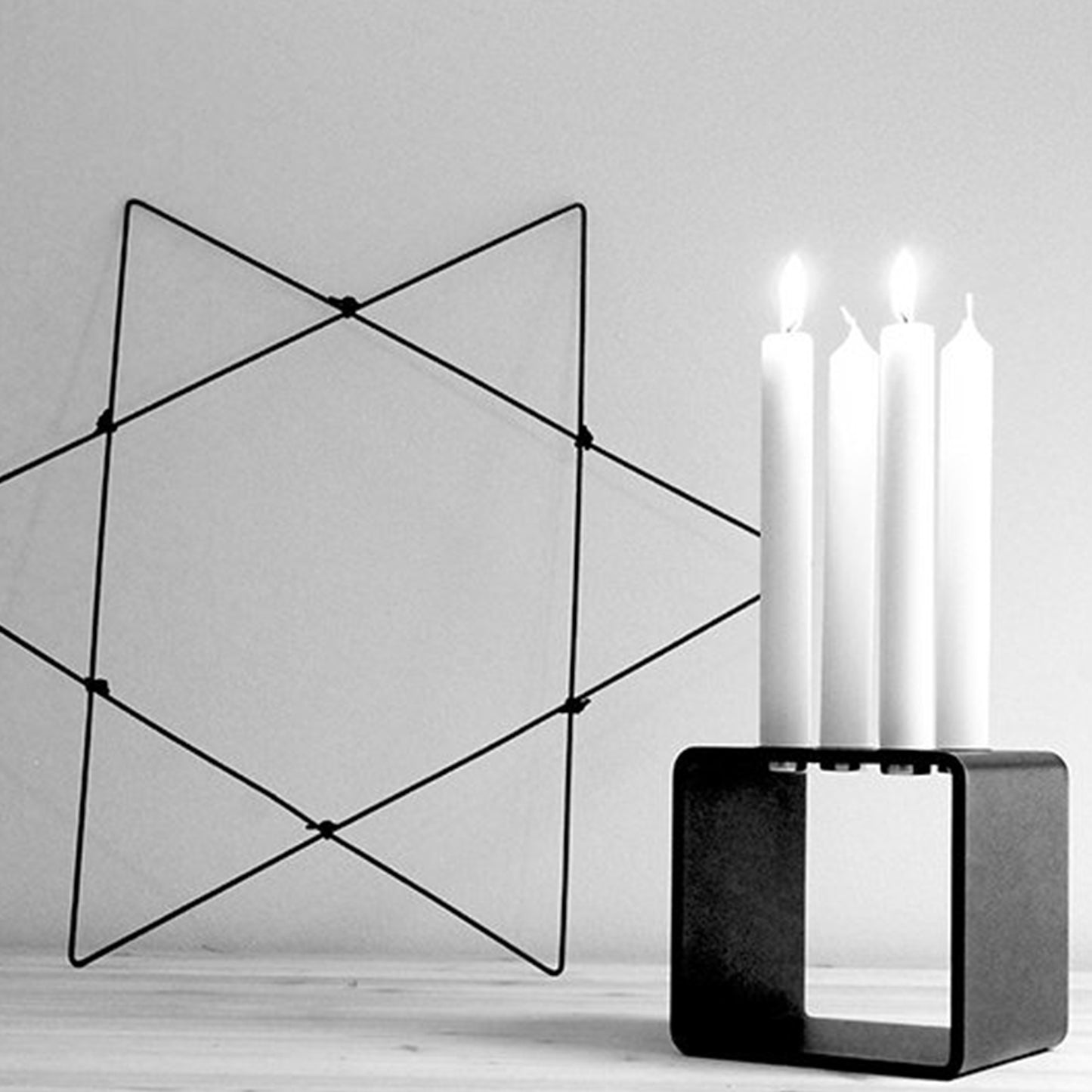 Kerzenhalter "4glow cube", 12,5 x 12 x 12,5 cm, schwarz