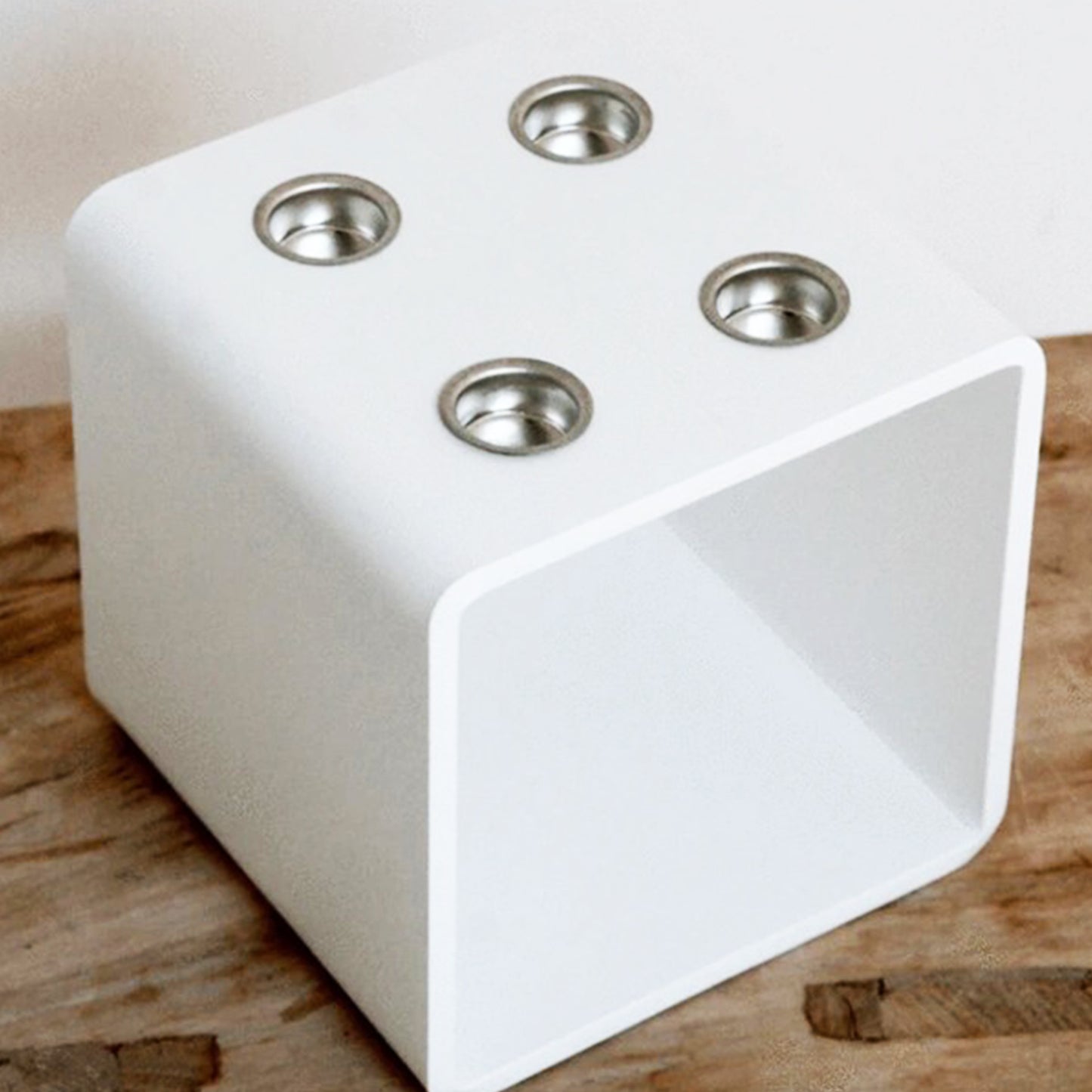 Kerzenhalter "4glow cube", 12,5 x 12 x 12,5 cm, weiß