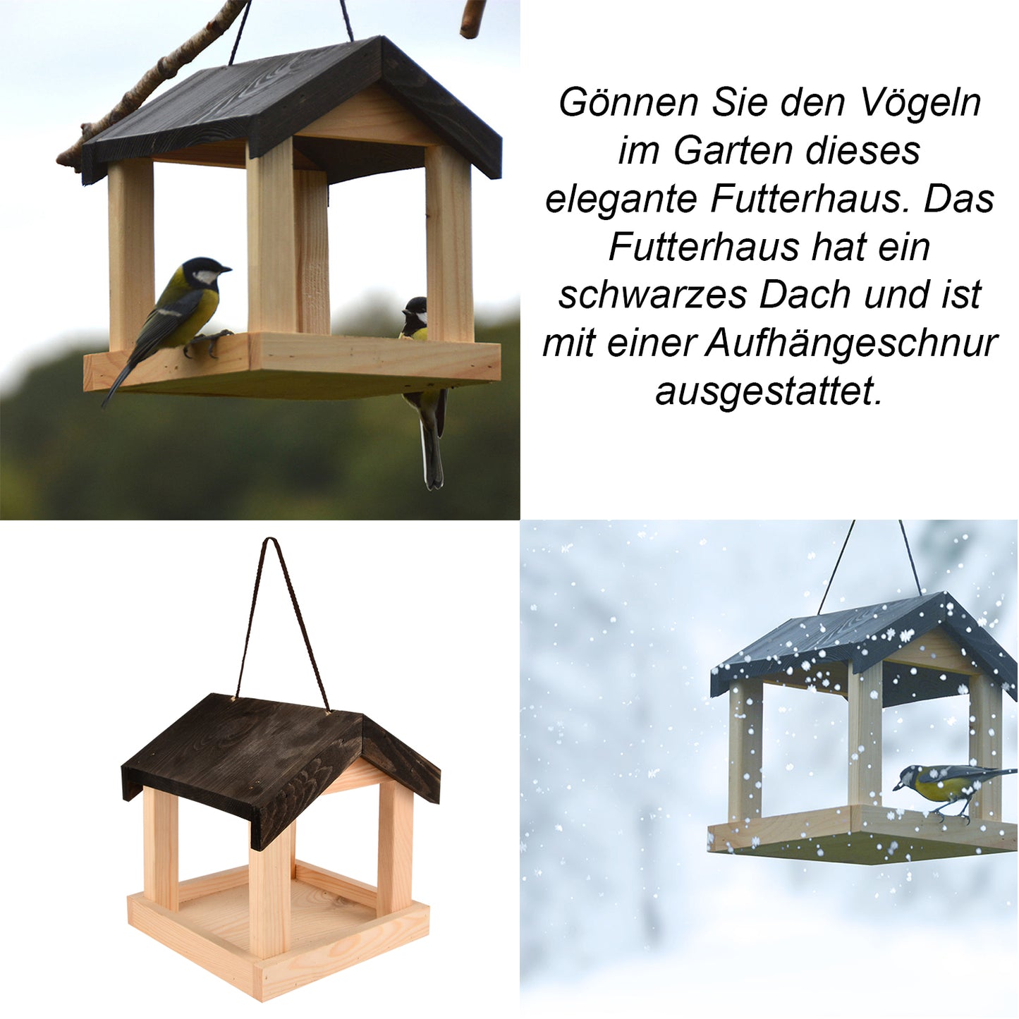 Vogel- / Futterhaus "Klassik", hängend, Holz