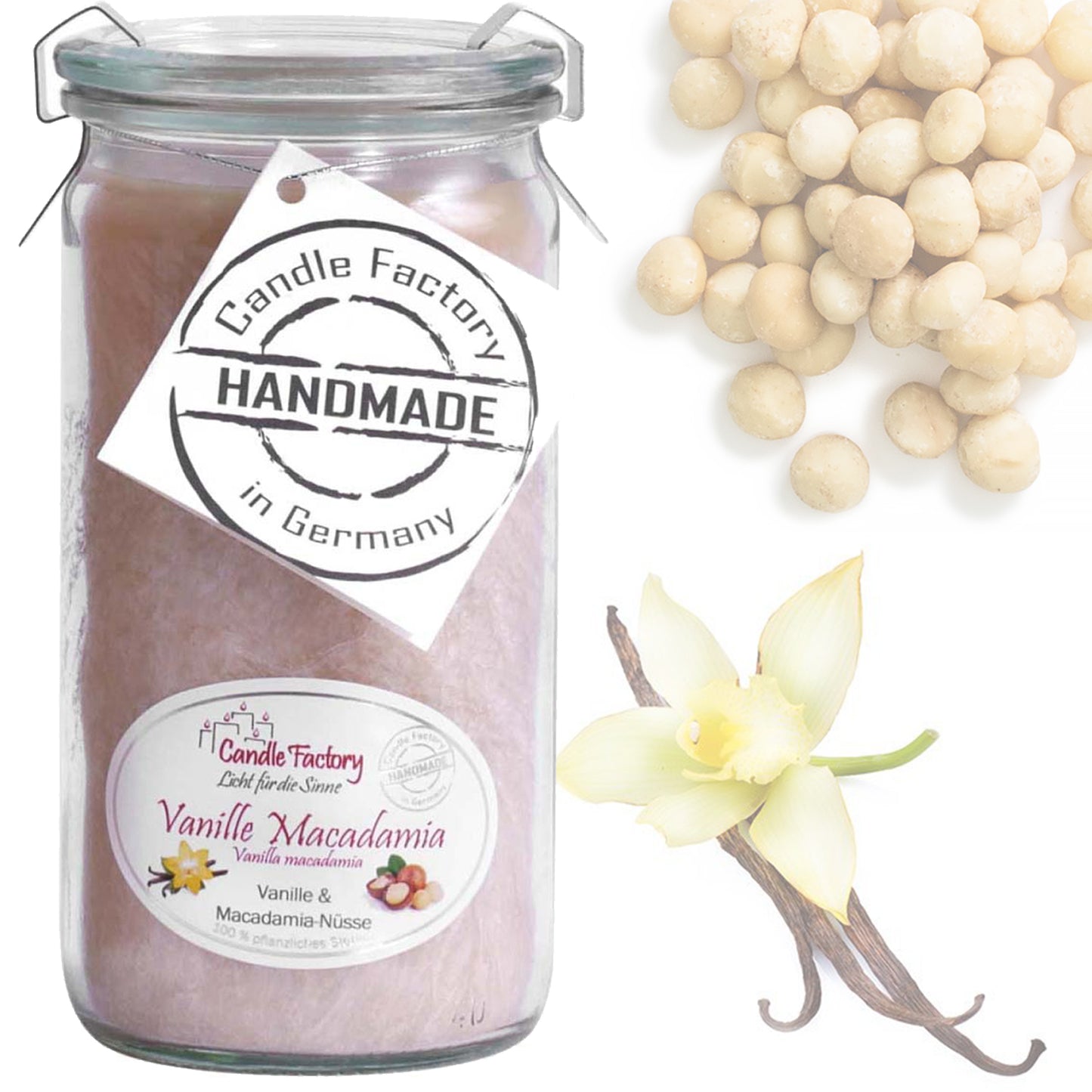 Mini-Jumbo "Vanille Macadamia", Stearin, Elfenbein