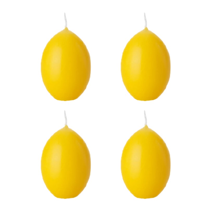 4er Set Eierkerze, Osterei, 6,1 x 4,4 cm, gelb